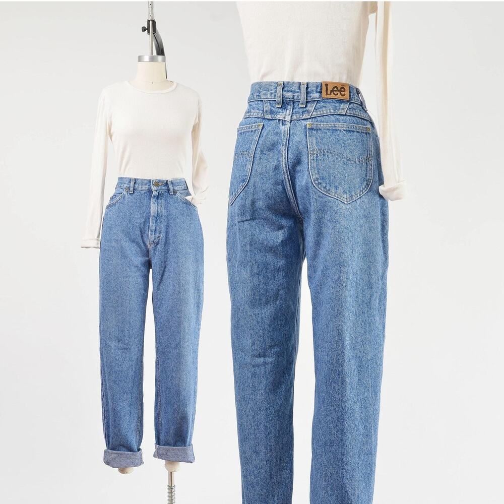 Vintage 90s Lee Riders Jeans High Waisted Tapered Leg Mom Jeans Medium Long M